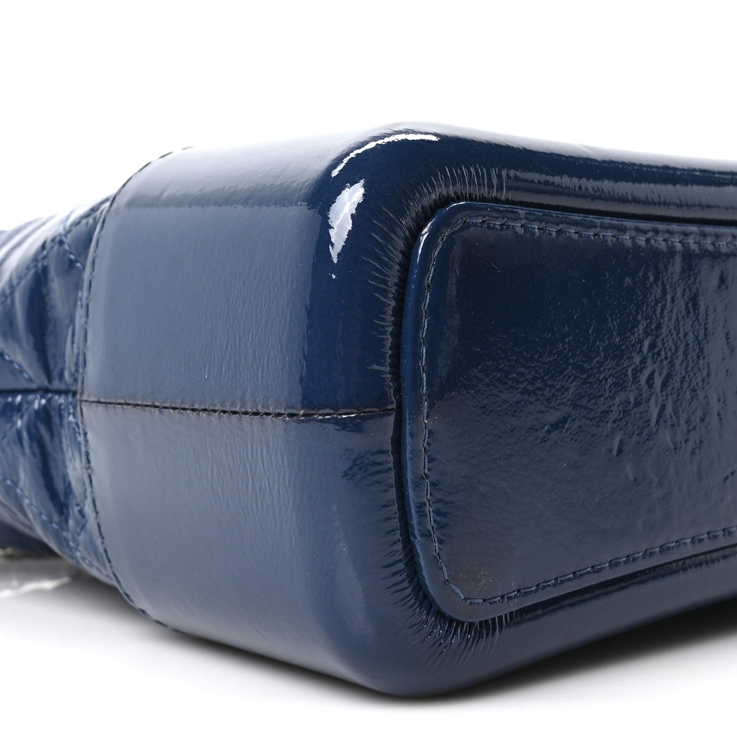Patent Goatskin Quilted Medium Gabrielle Hobo Blue