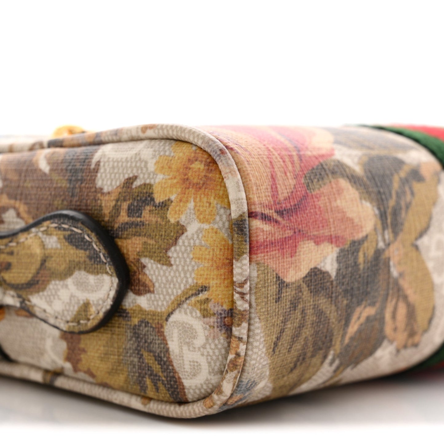 GG Supreme Monogram Water Flora Web Mini Ophidia Shoulder Bag Beige White Multicolor