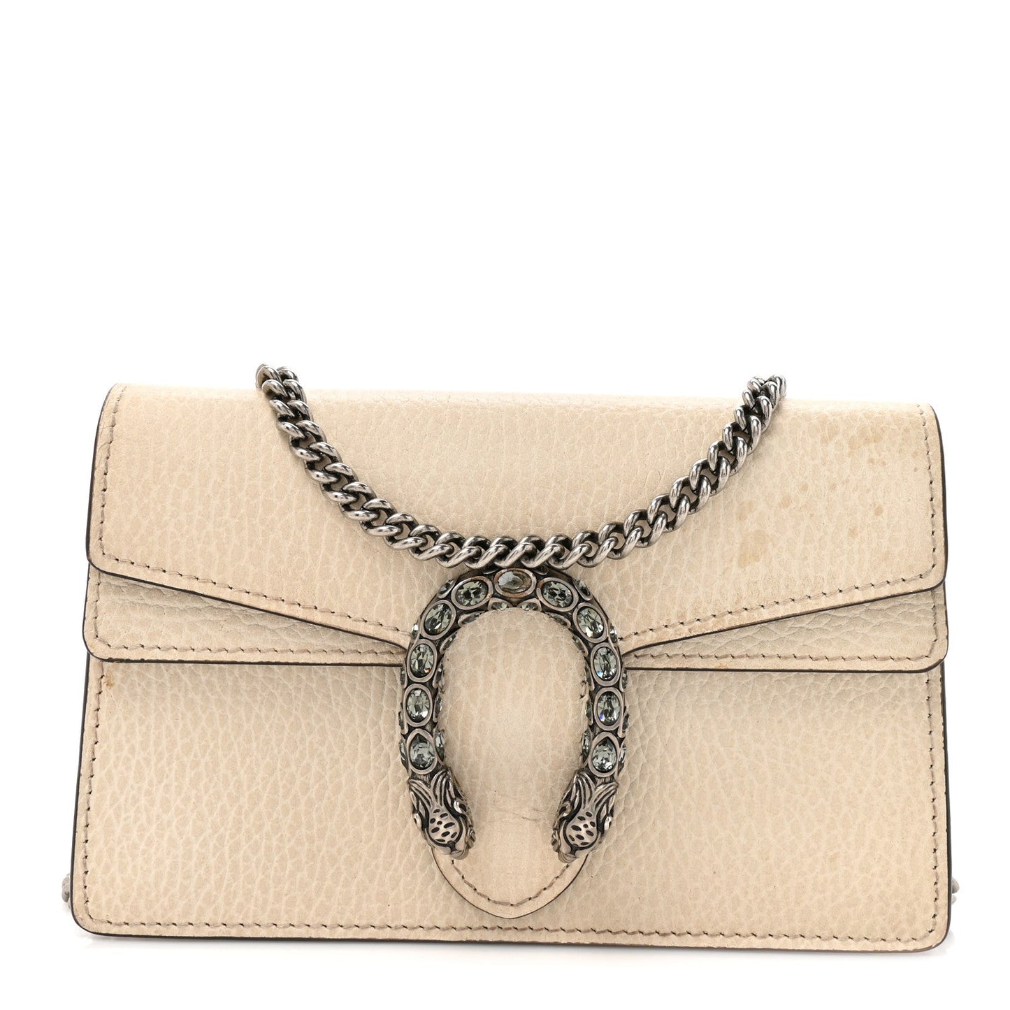 Dollar Calfskin Crystal Super Mini Dionysus Shoulder Bag Mystic White Black Diamond
