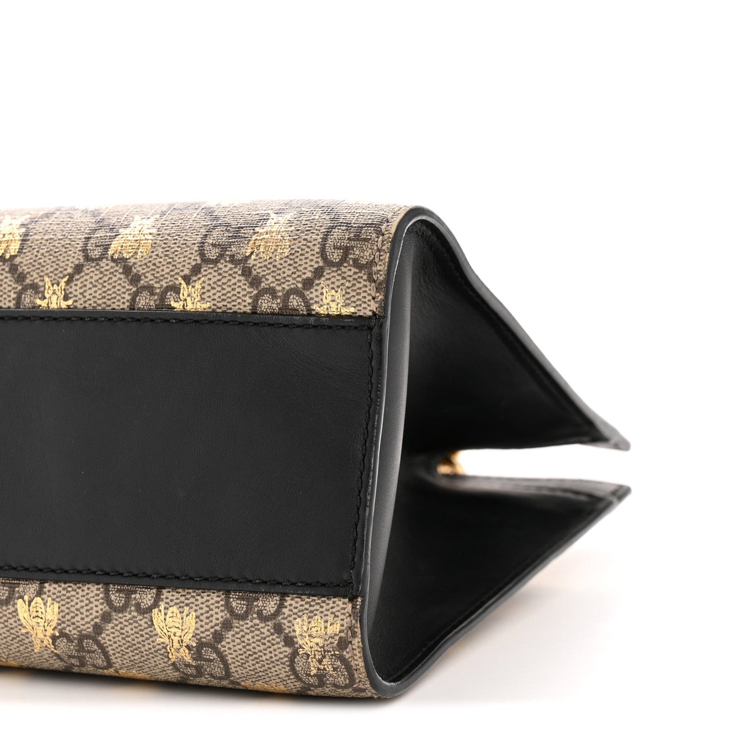 GG Supreme Monogram Bees Small Padlock Tote Beige Oro Black