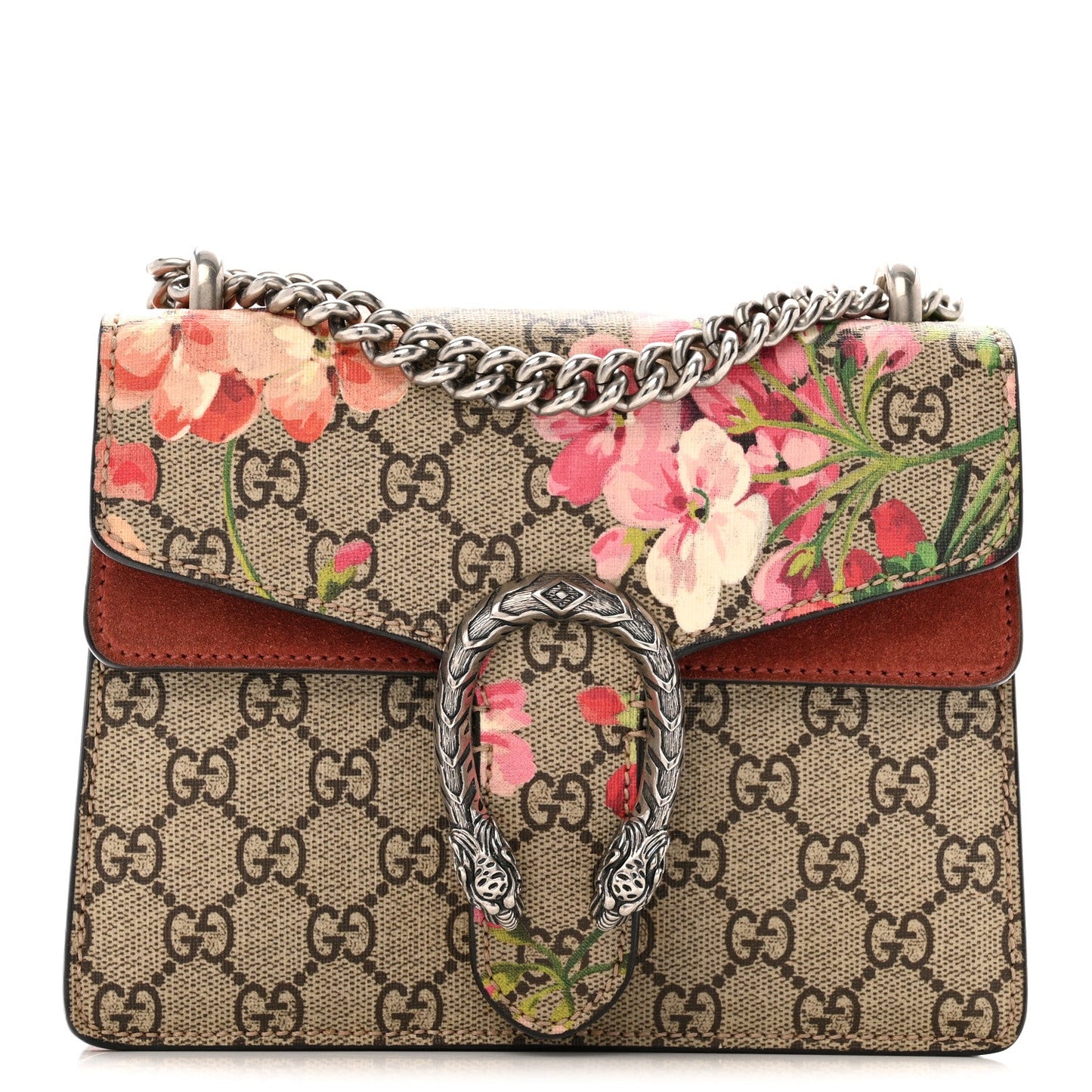 GG Supreme Monogram Blooms Mini Dionysus Shoulder Bag Beige Multicolor Dry Rose