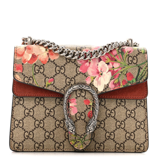 GG Supreme Monogram Blooms Mini Dionysus Shoulder Bag Beige Multicolor Dry Rose