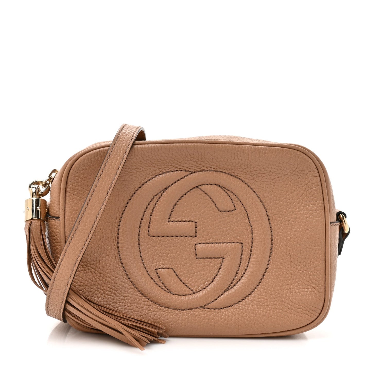 Pebbled Calfskin Small Soho Disco Bag Camelia