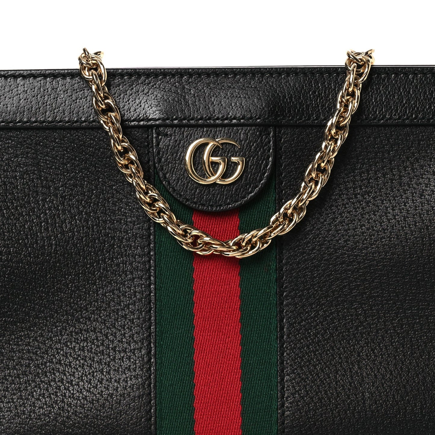 Calfskin GG Web Small Ophidia Chain Shoulder Bag Black