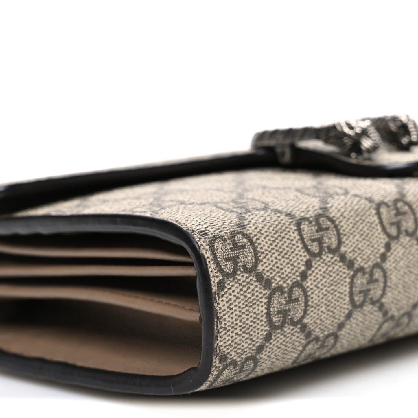 GG Supreme Monogram Mini Dionysus Chain Wallet Beige Taupe