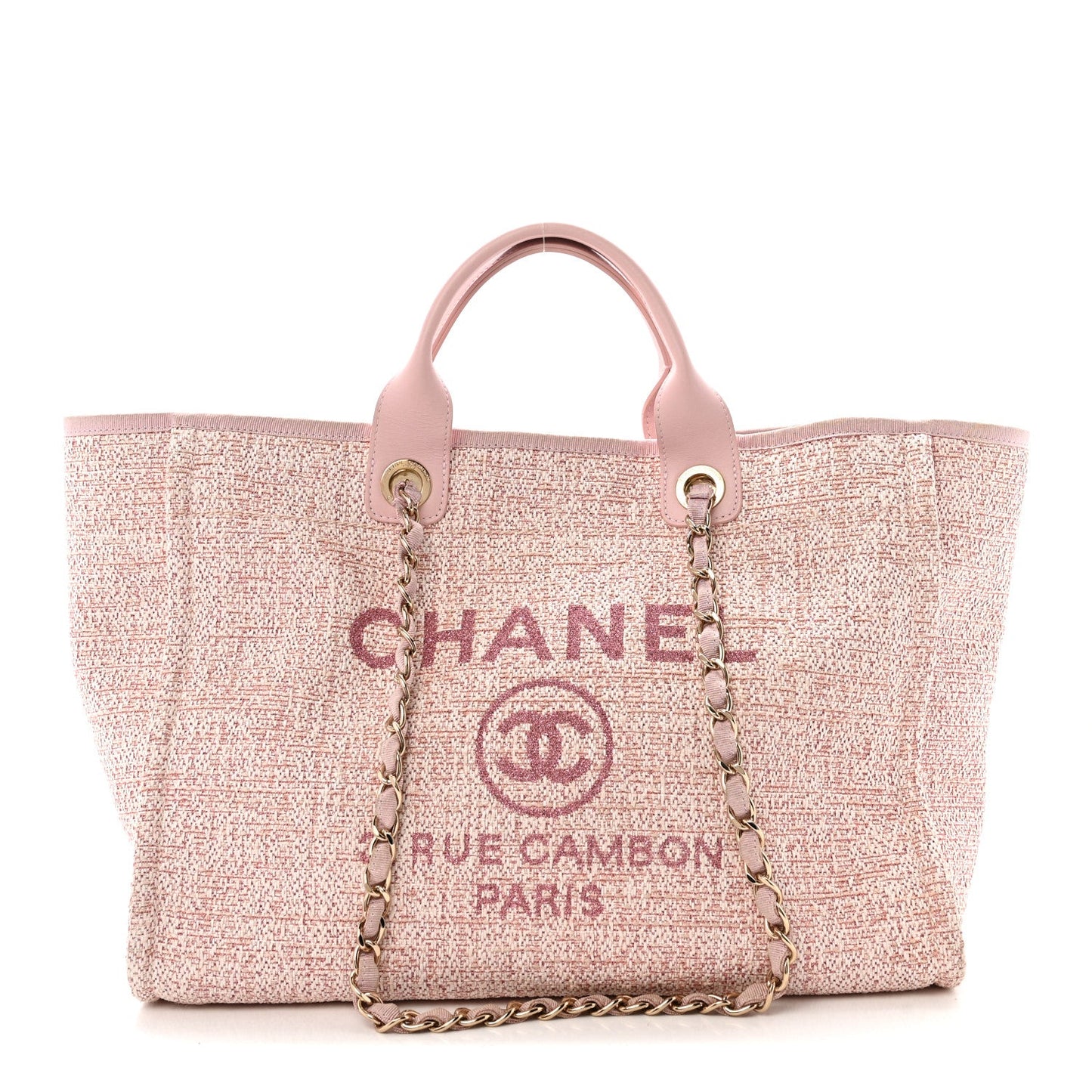Lurex Boucle Deauville Medium Tote Pink