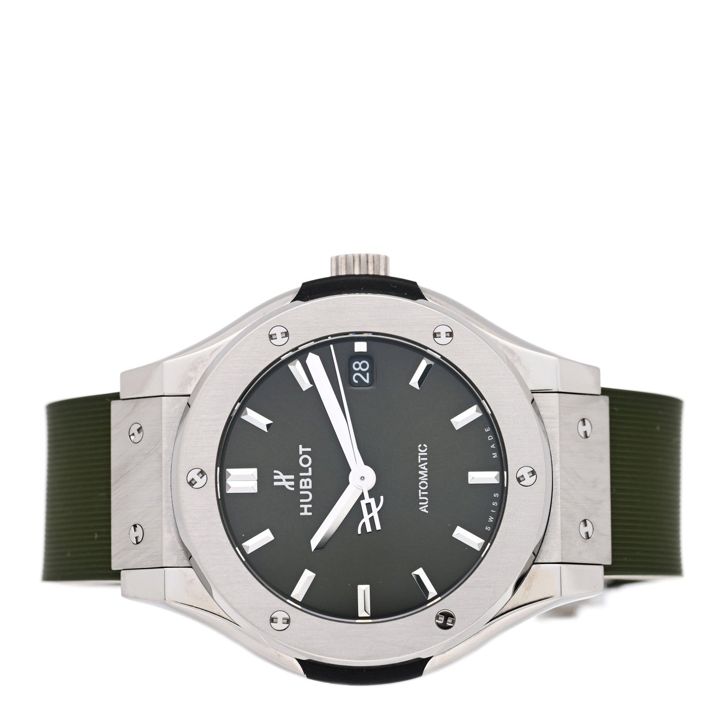 Titanium Rubber 38mm Classic Fusion Automatic Watch Green 565.NX.8970.RX