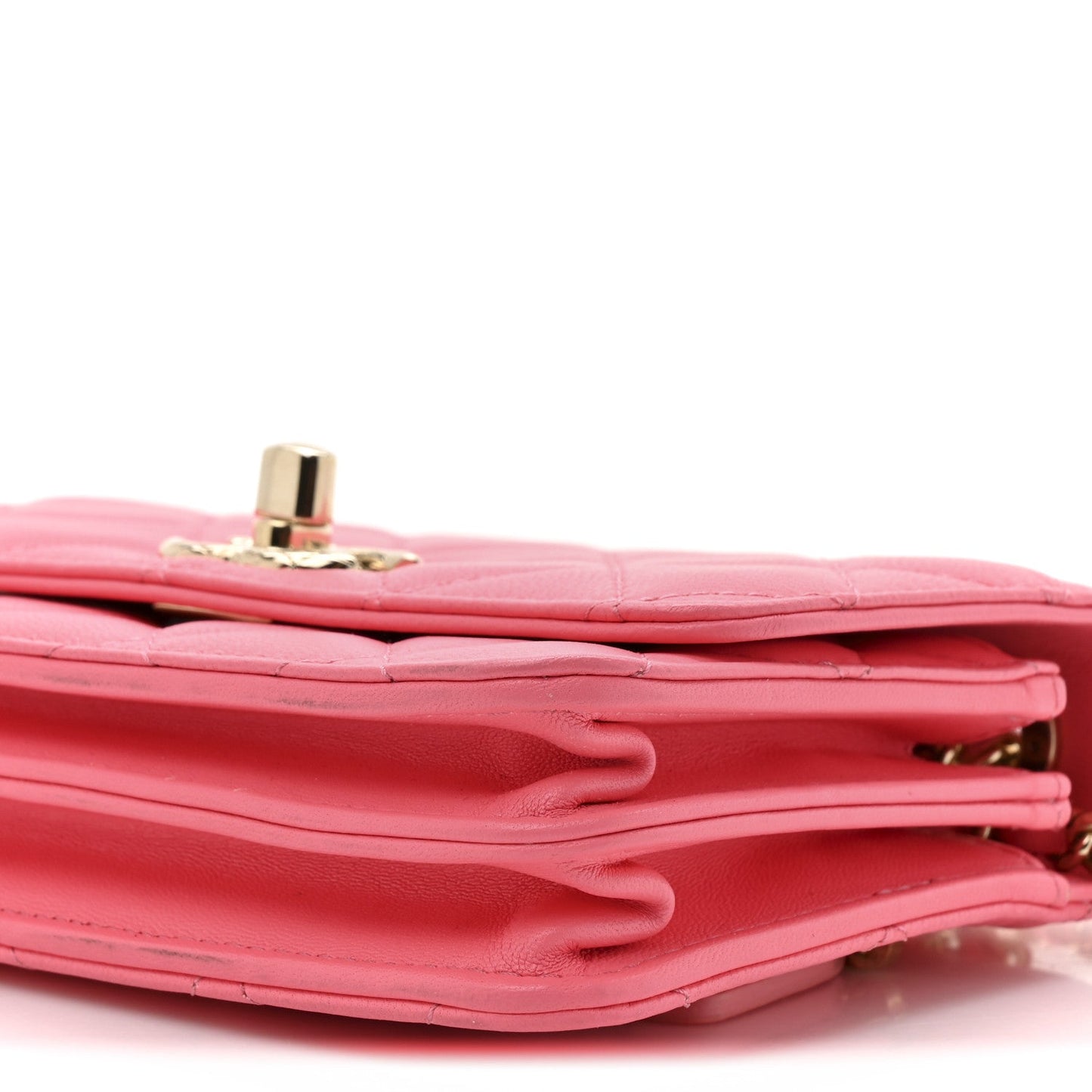 Lambskin Quilted Mini Trendy CC Wallet On Chain WOC Pink