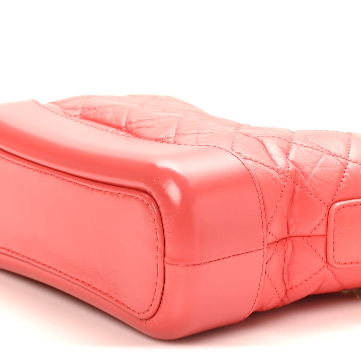 Aged Calfskin Quilted Small Gabrielle Hobo Coral