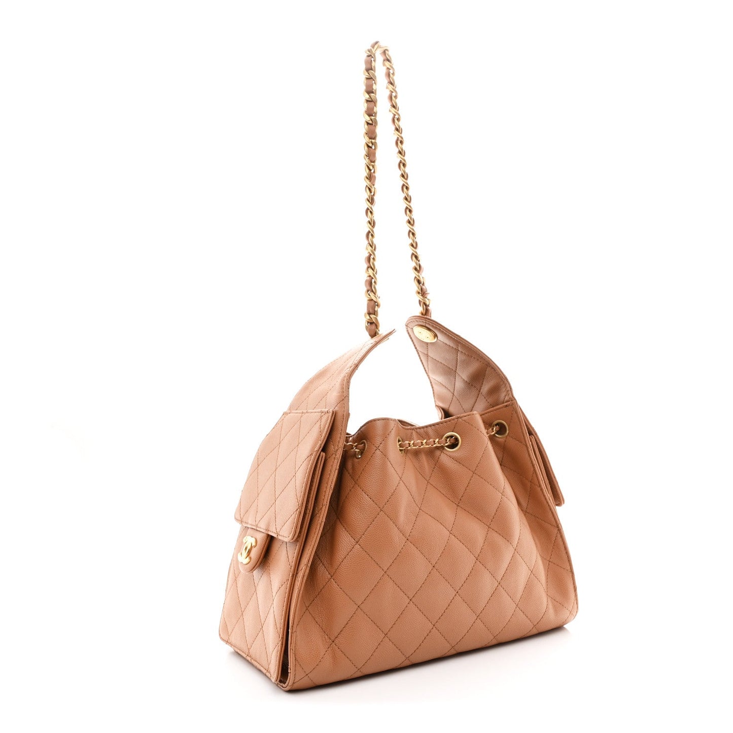 Caviar Quilted Small Chanel 25 Handbag Brown