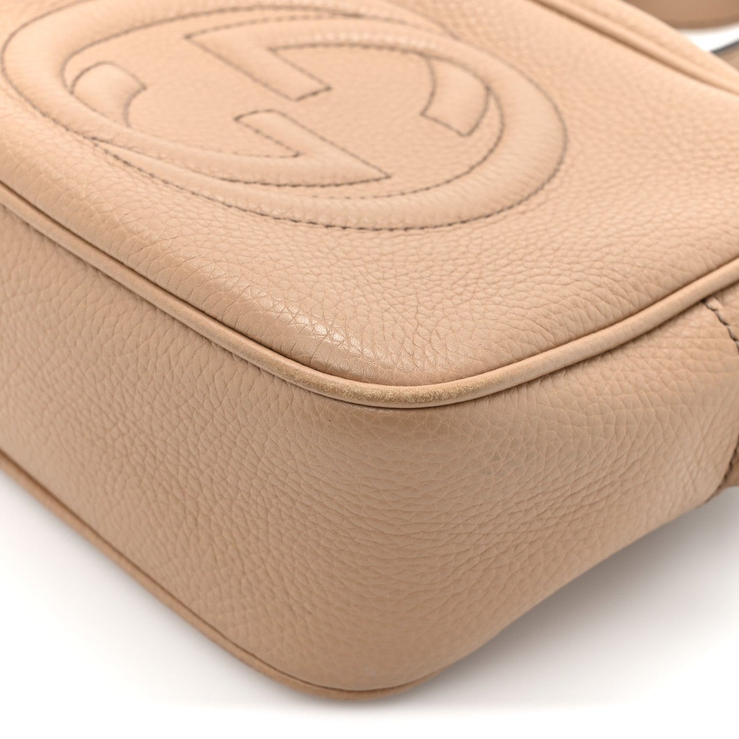 Pebbled Calfskin Small Soho Disco Bag Rose Beige
