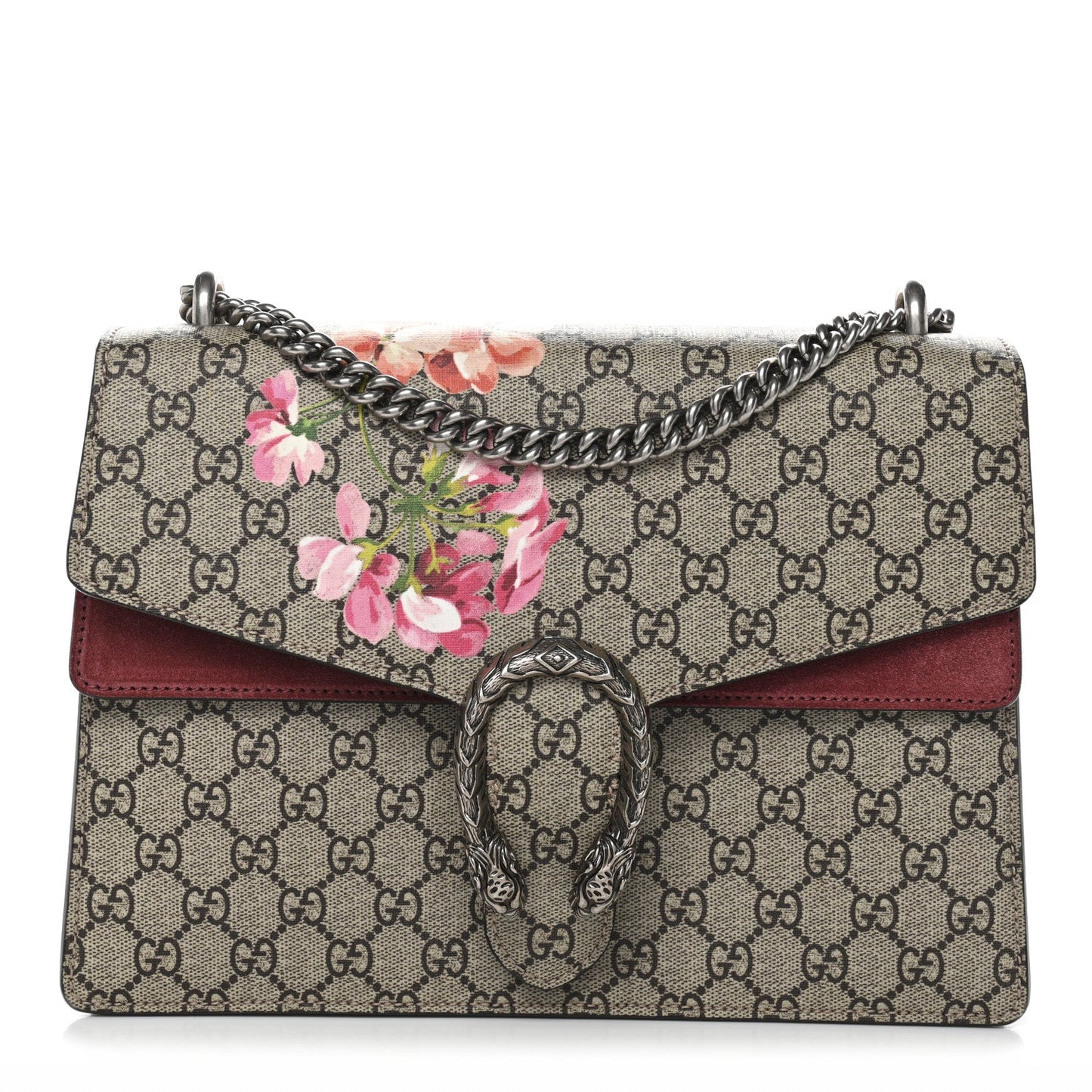 GG Supreme Monogram Blooms Medium Dionysus Shoulder Bag Beige Multicolor Dry Rose