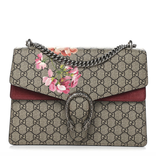 GG Supreme Monogram Blooms Medium Dionysus Shoulder Bag Beige Multicolor Dry Rose
