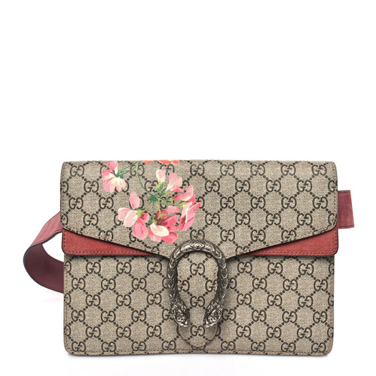 GG Supreme Monogram Blooms Dionysus Belt Bag Beige Multicolor Dry Rose