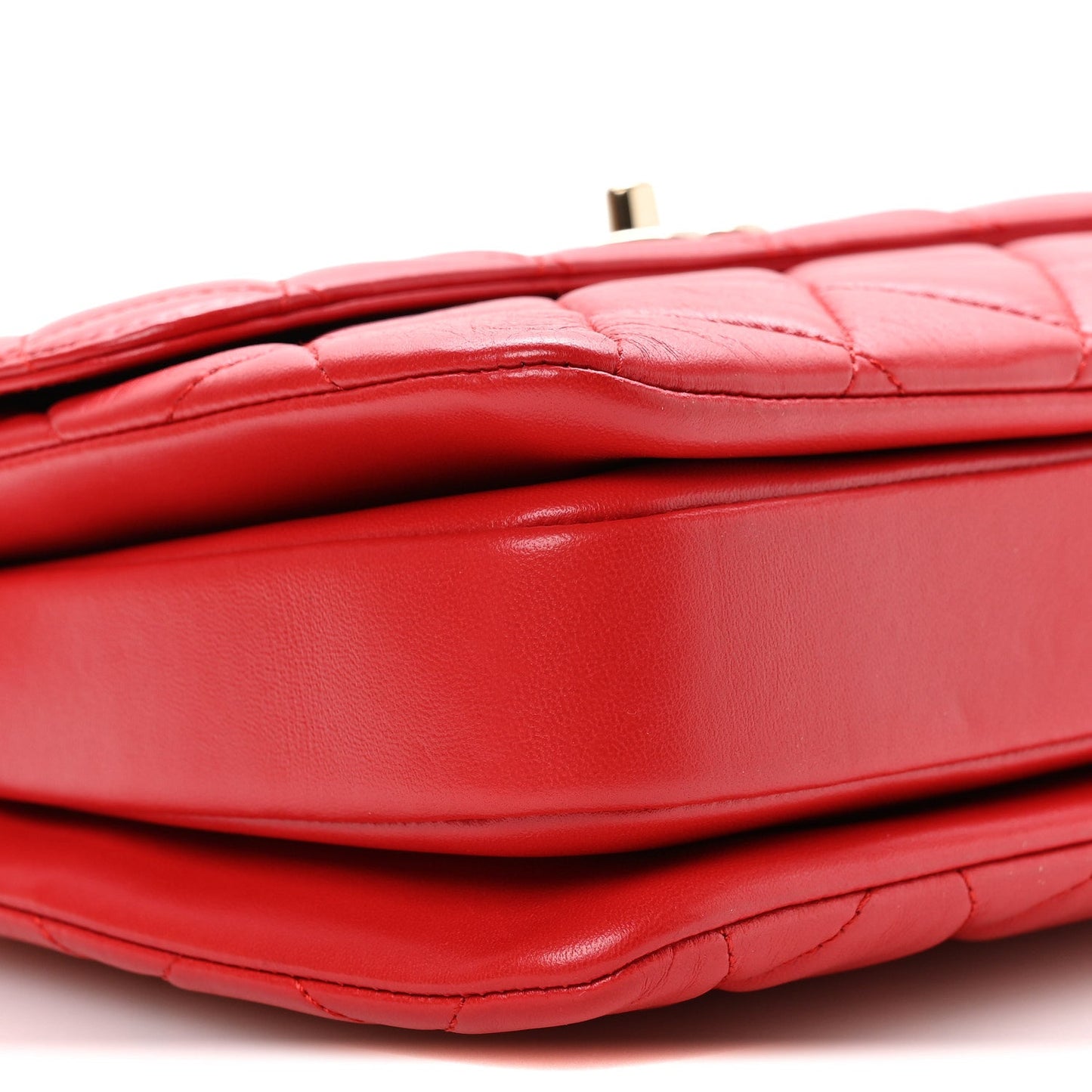 Lambskin Quilted Small Trendy CC Flap Dual Handle Bag Red