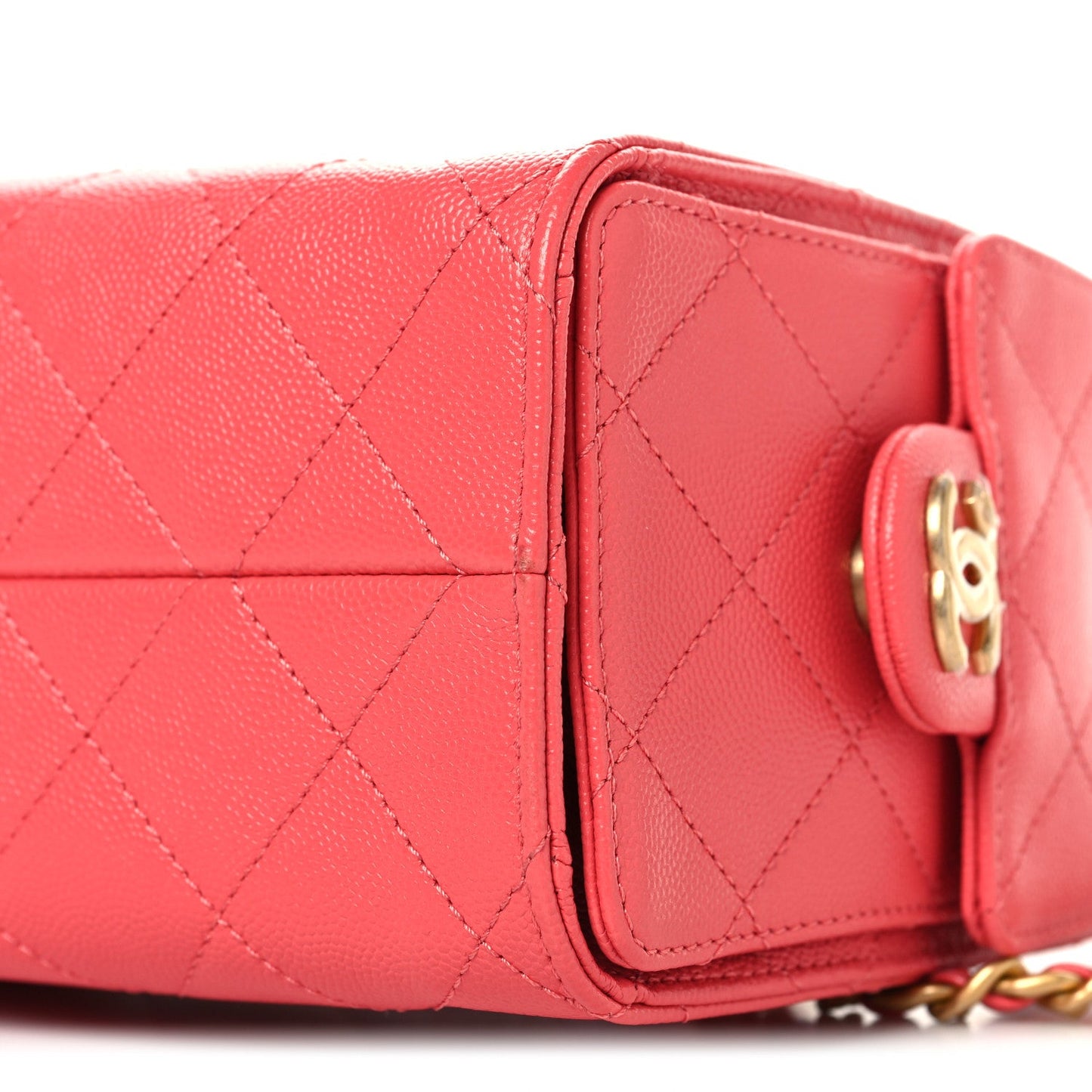 Caviar Quilted Mini Chanel 25 Handbag Coral