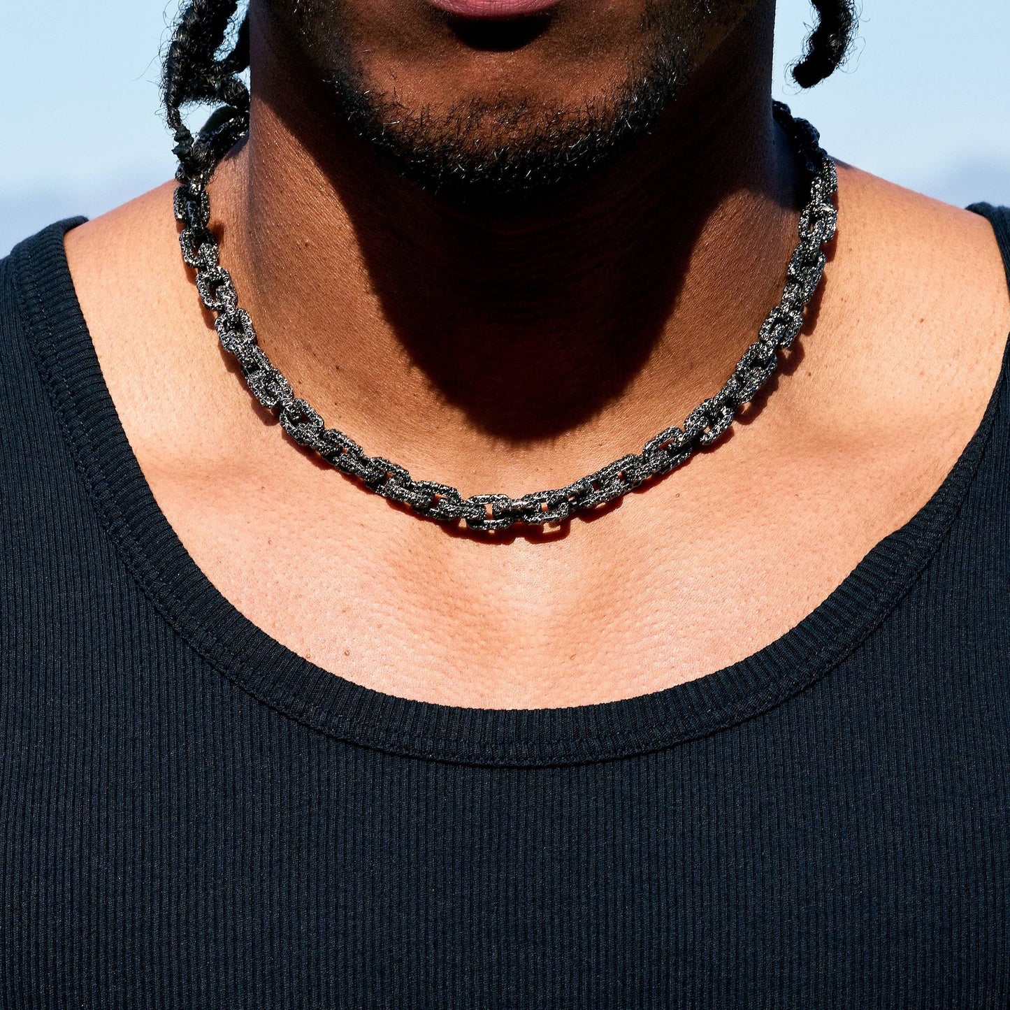 GLD X Bloody Osiris Iced Black Voronoi Link Chain in Black