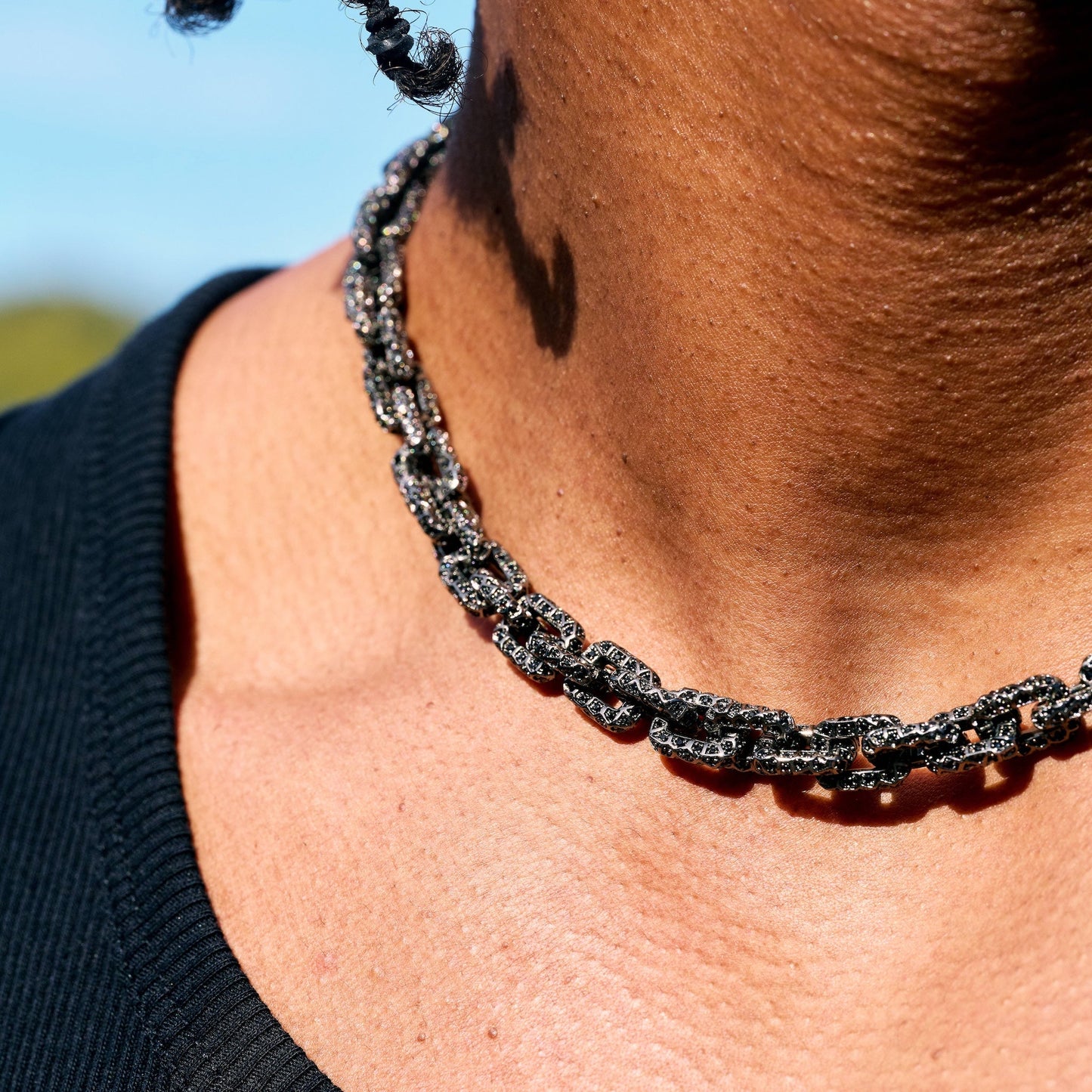 GLD X Bloody Osiris Iced Black Voronoi Link Chain in Black