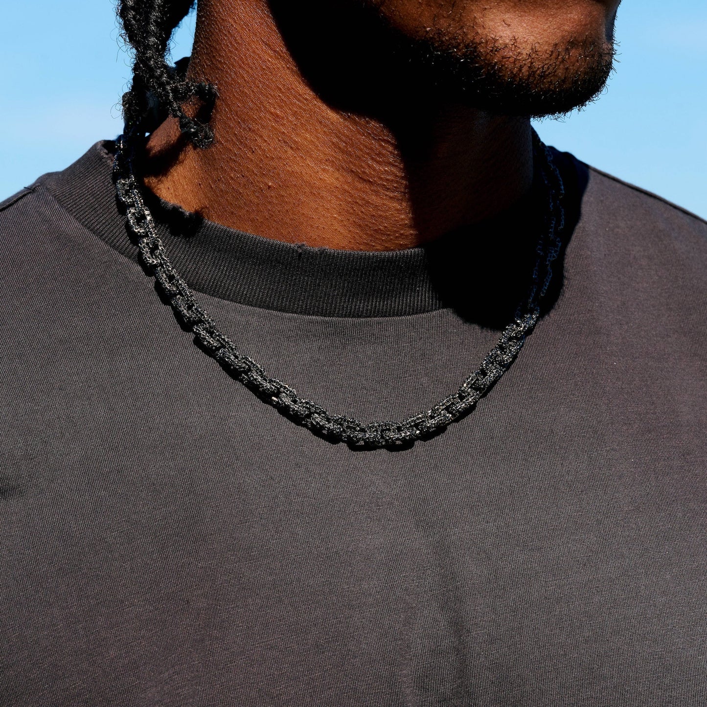 GLD X Bloody Osiris Iced Black Voronoi Link Chain in Black