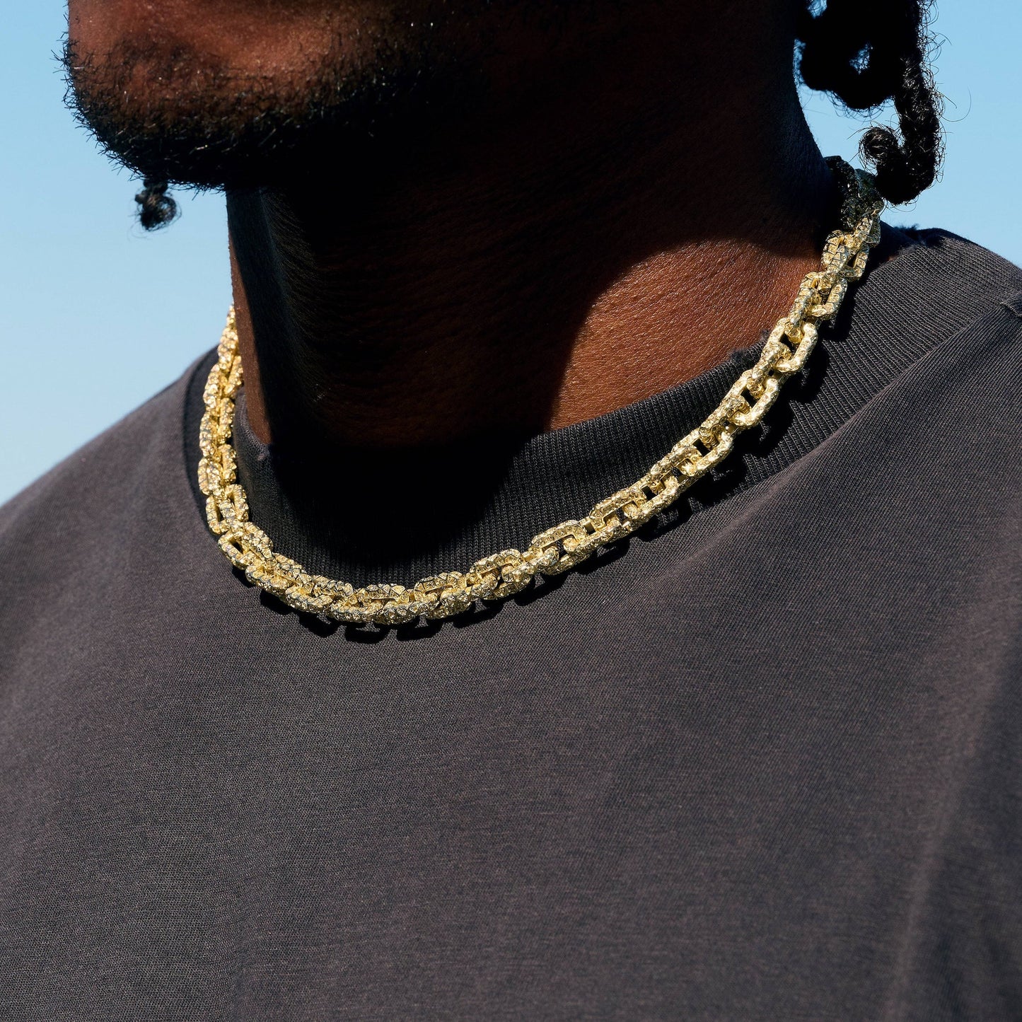 GLD X Bloody Osiris Iced Canary Voronoi Link Chain in Yellow Gold