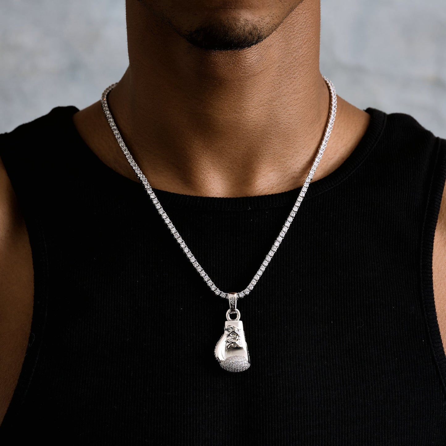 Boxing Glove (Right) Pendant in White Gold