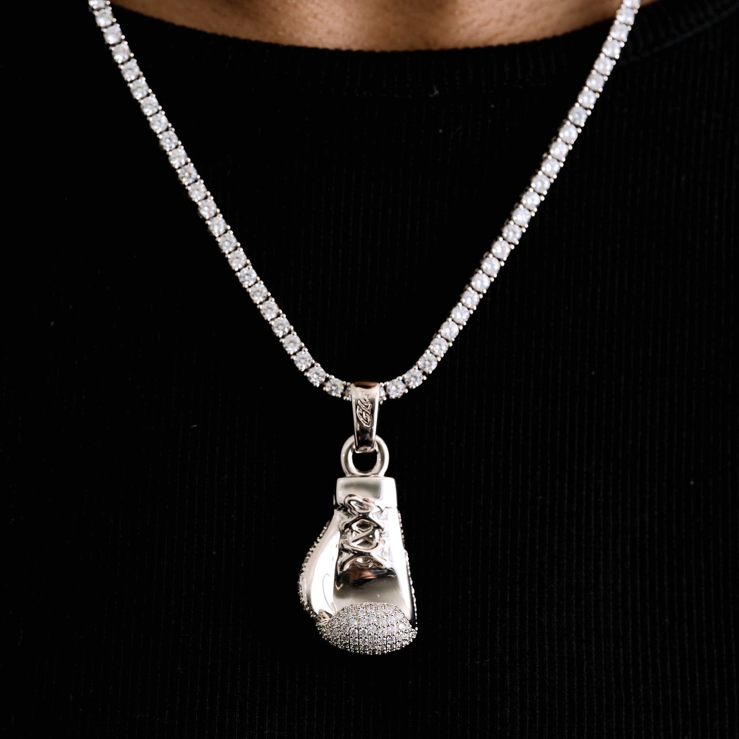 Boxing Glove (Right) Pendant in White Gold
