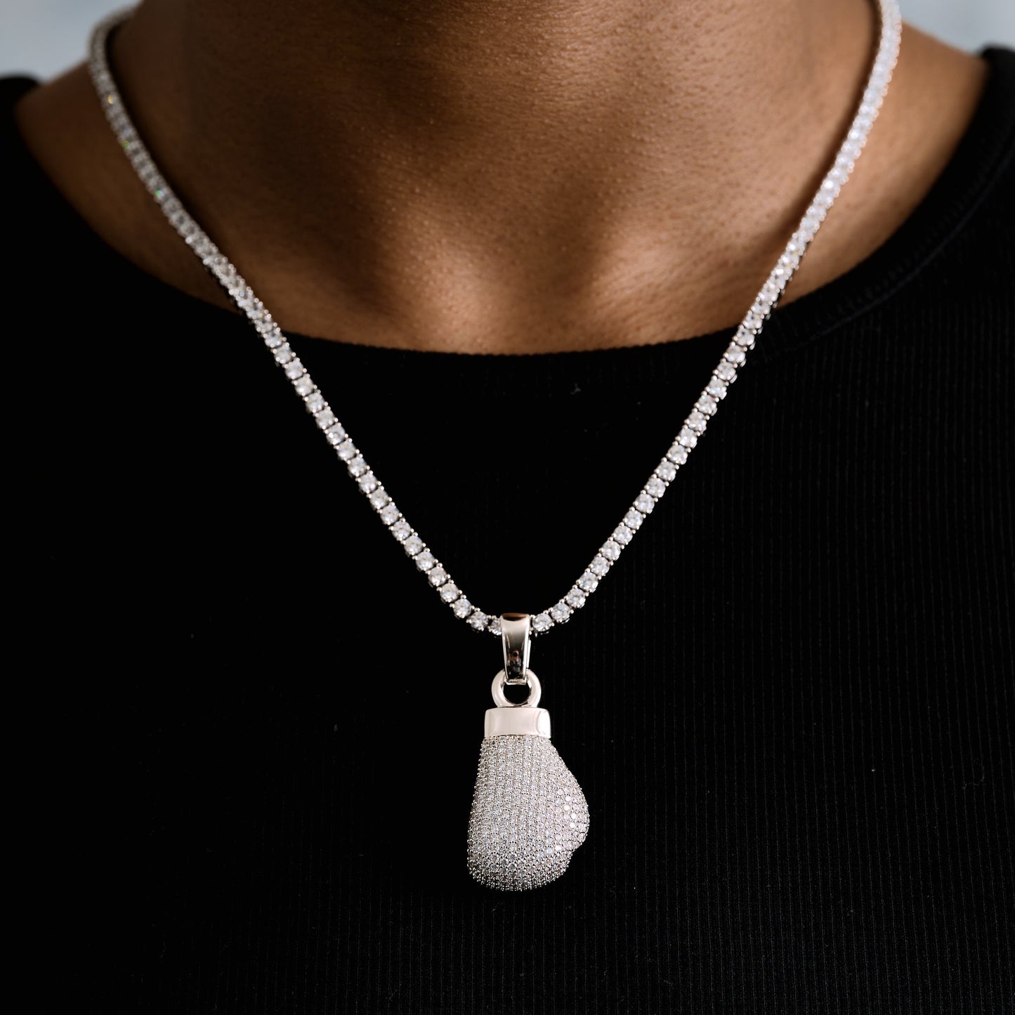 Boxing Glove (Right) Pendant in White Gold