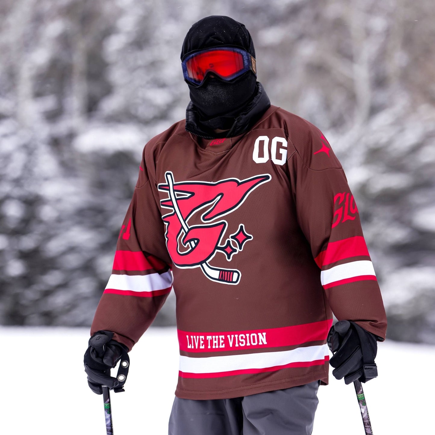 GLD Brown and Red Hockey Jersey
