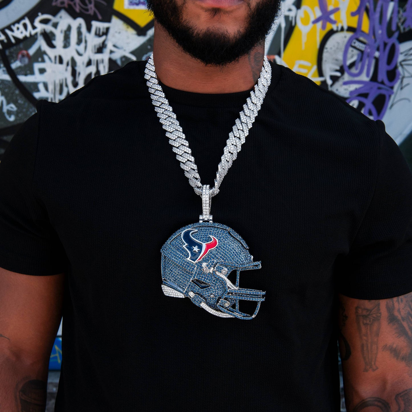 Giant Houston Texans Official NFL Helmet Pendant