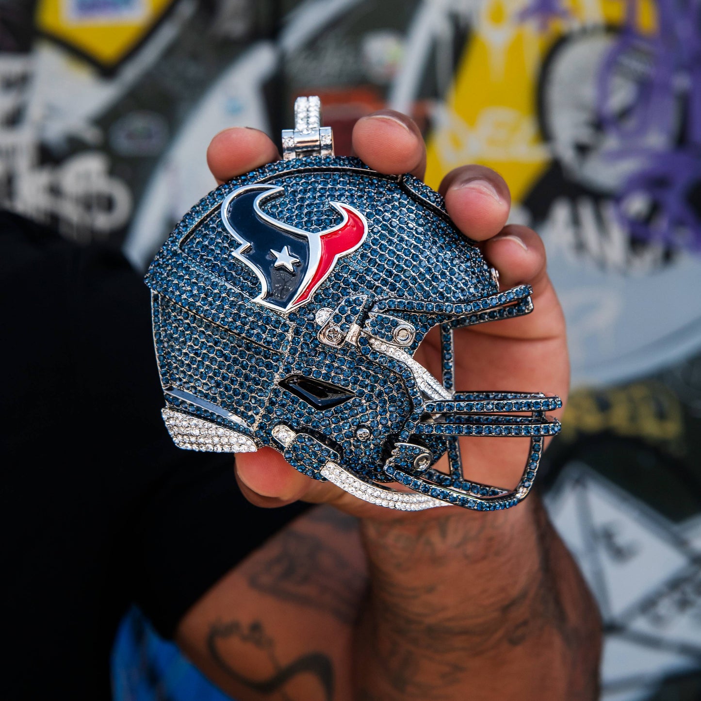 Giant Houston Texans Official NFL Helmet Pendant