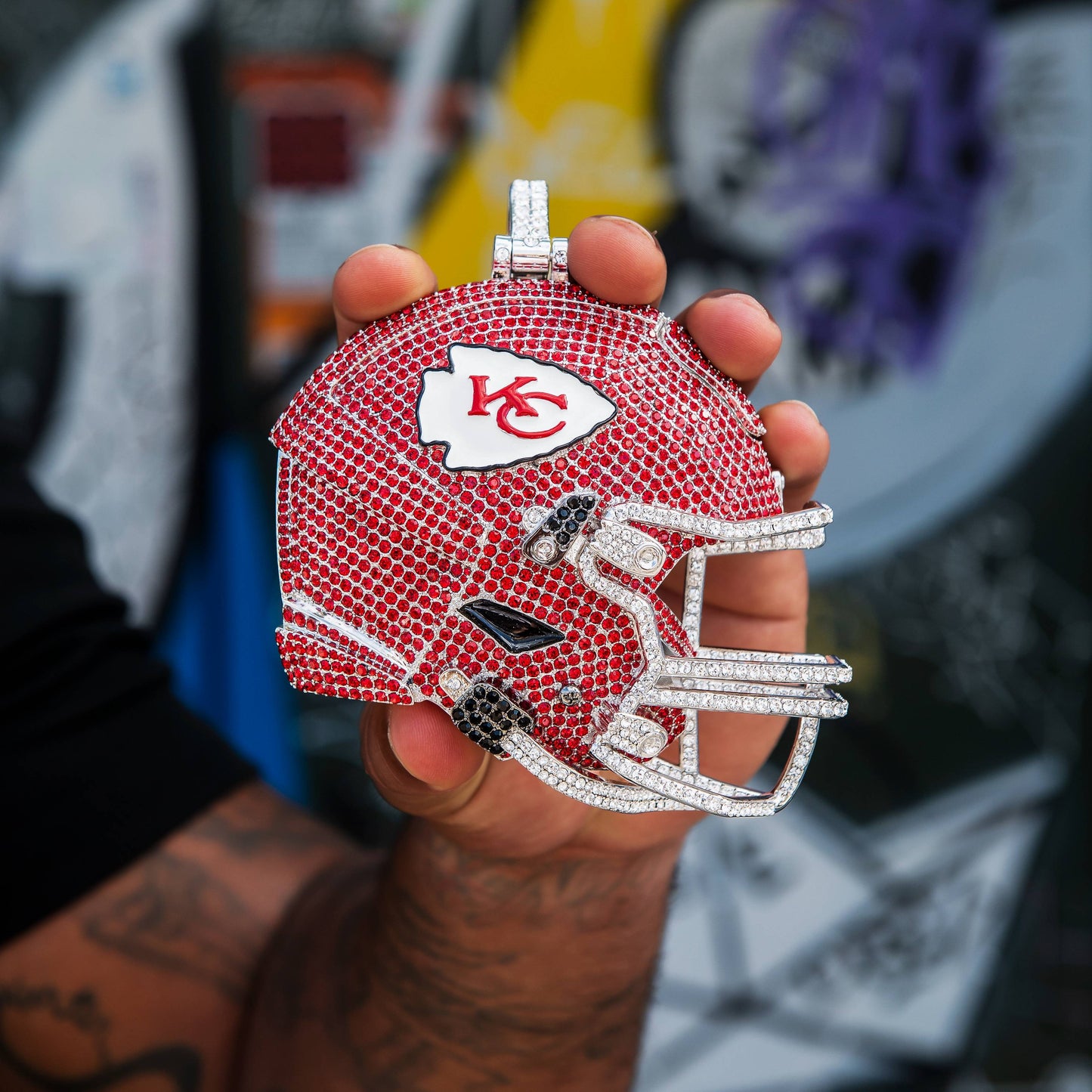 Giant Kansas City Chiefs Official NFL Helmet Pendant