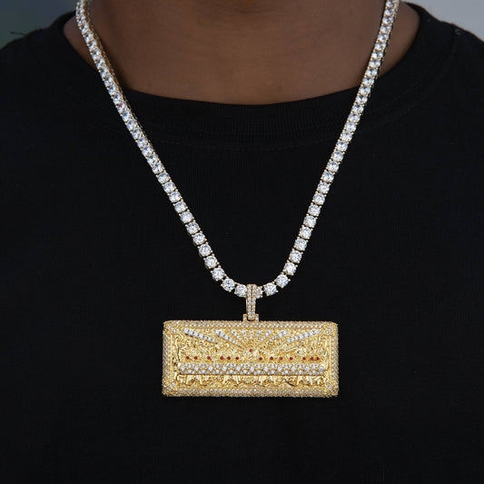 Large Iced The Last Supper Pendant in Yellow Gold