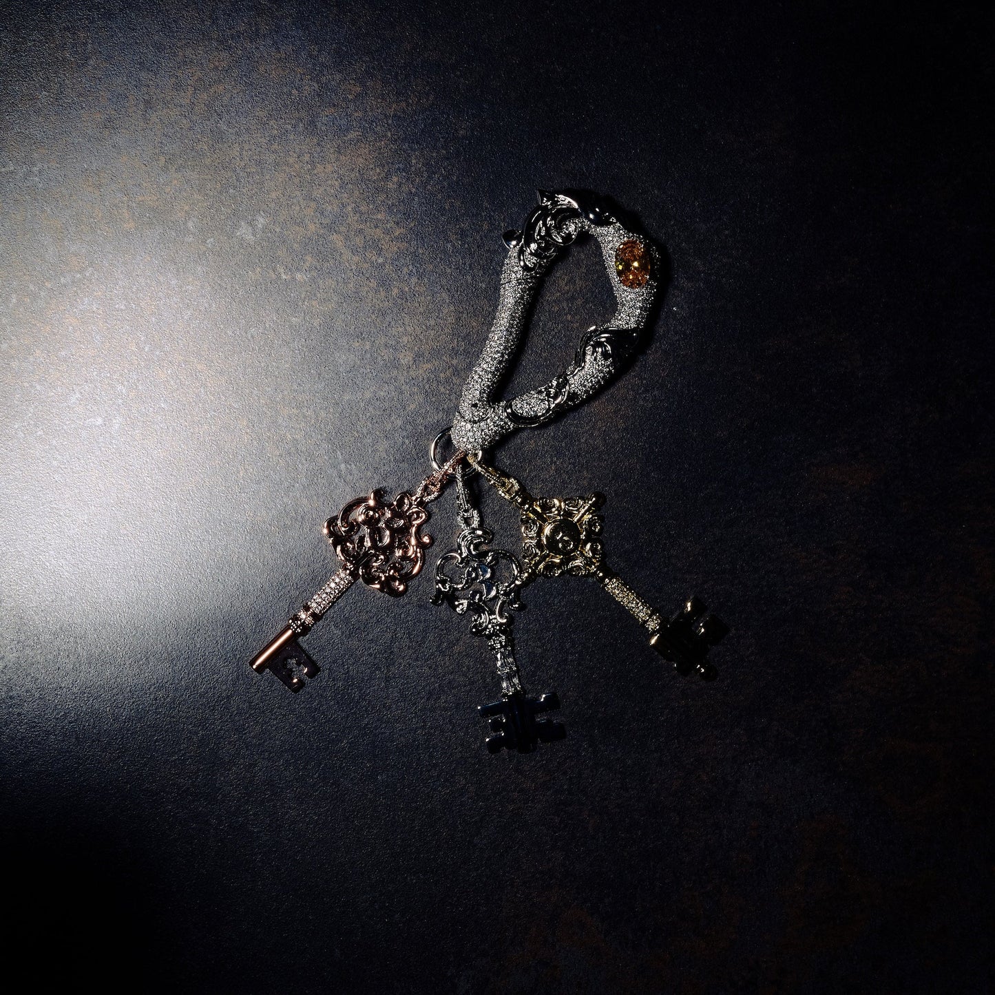 GLD X Bloody Osiris Iced Carabiner in White Gold