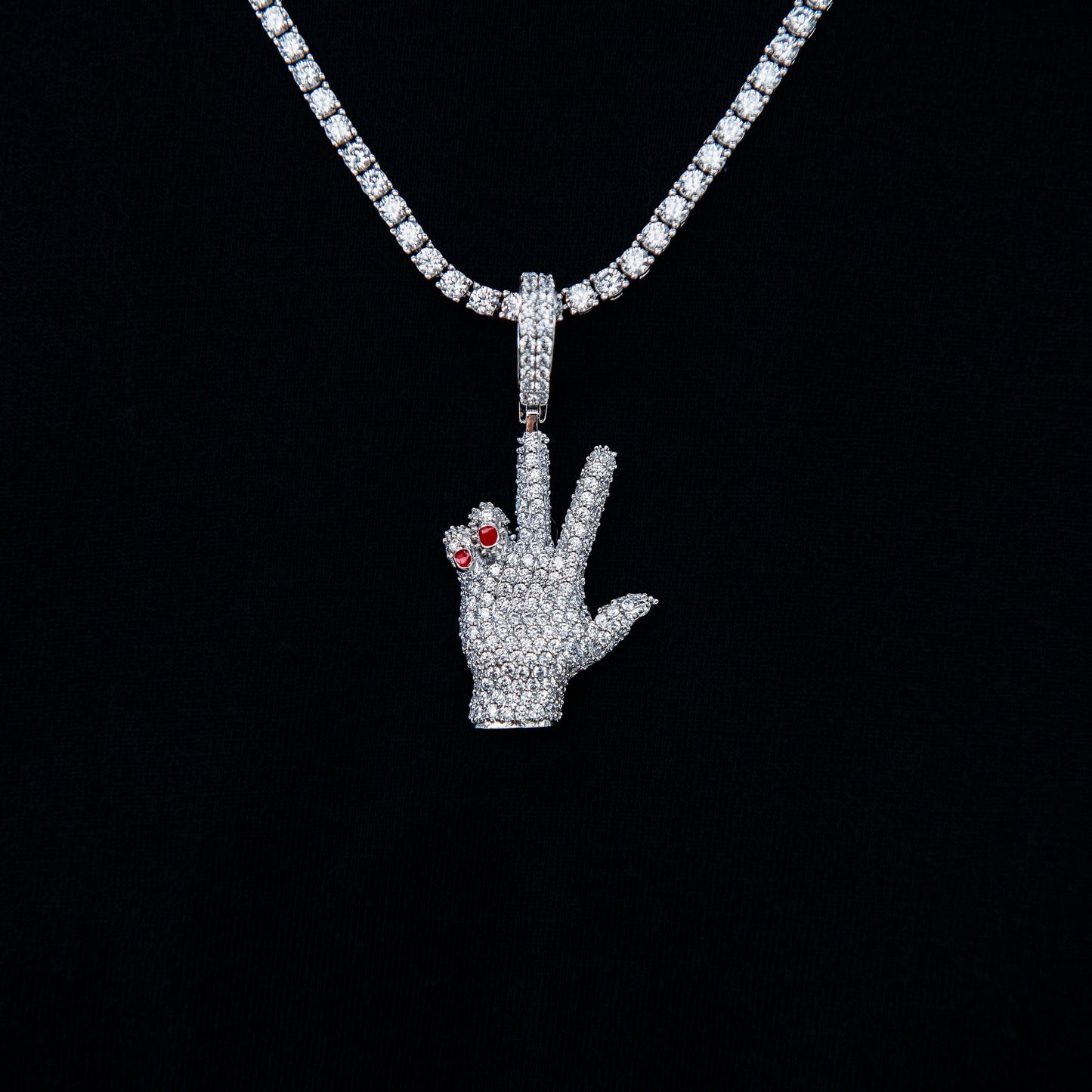 GLD X Ryan William's Peace Sign Pendant in White Gold
