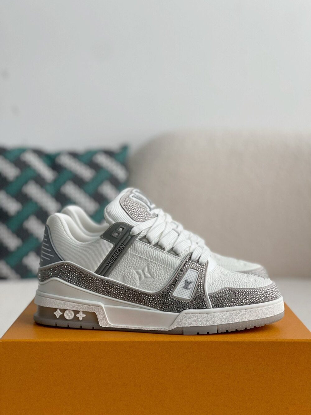 Louis Vuitton LV Trainer Sneaker ¡®Denim Monogram Grey Diamond¡¯