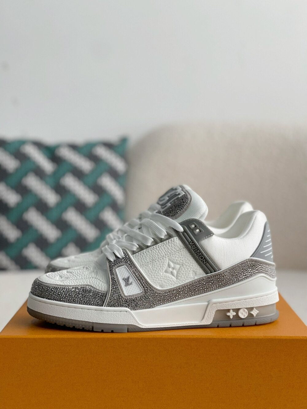 Louis Vuitton LV Trainer Sneaker ¡®Denim Monogram Grey Diamond¡¯