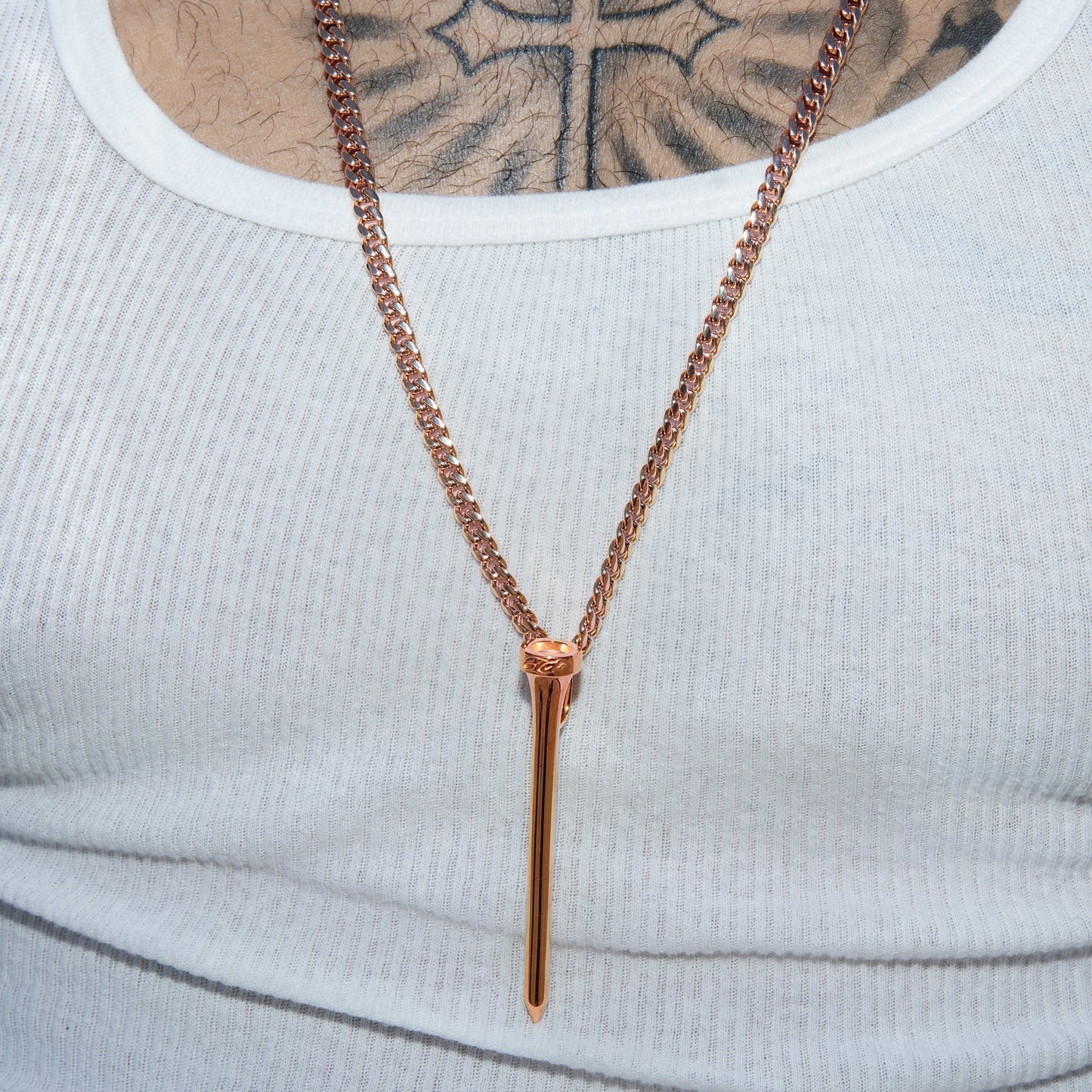 Golf Tee Pendant in Rose Gold