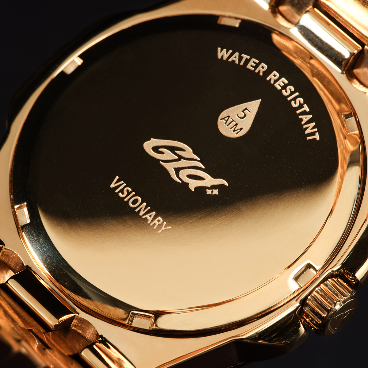 39MM Visionary Moissanite Fully Iced Case & Steel Band Watch - Yellow Gold