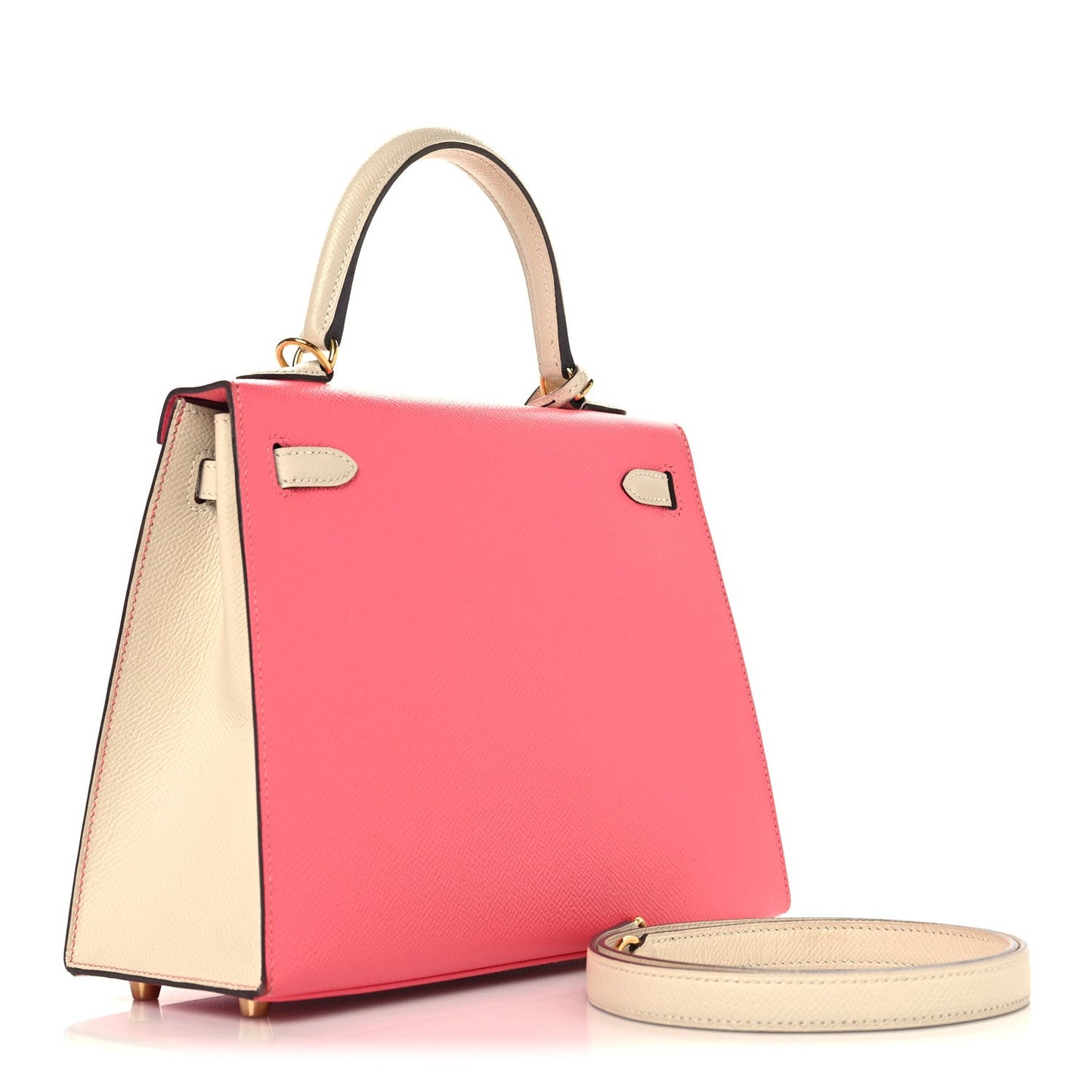 Epsom Bi-Color Horseshoe Kelly Sellier 25 Rose Azalee Craie