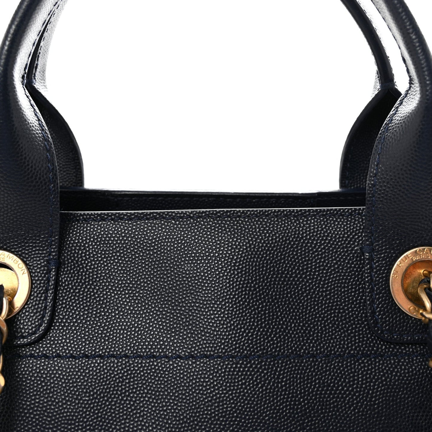 Caviar Small Studded Deauville Tote Navy