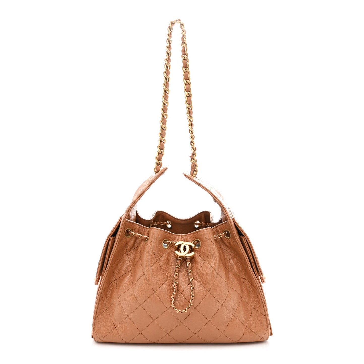 Caviar Quilted Small Chanel 25 Handbag Brown