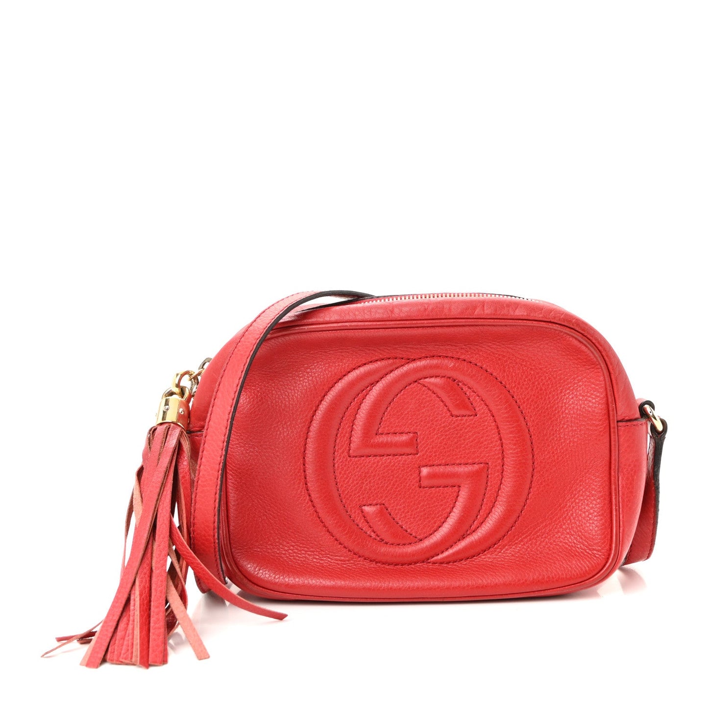 Pebbled Calfskin Small Soho Disco Bag Tabasco Red