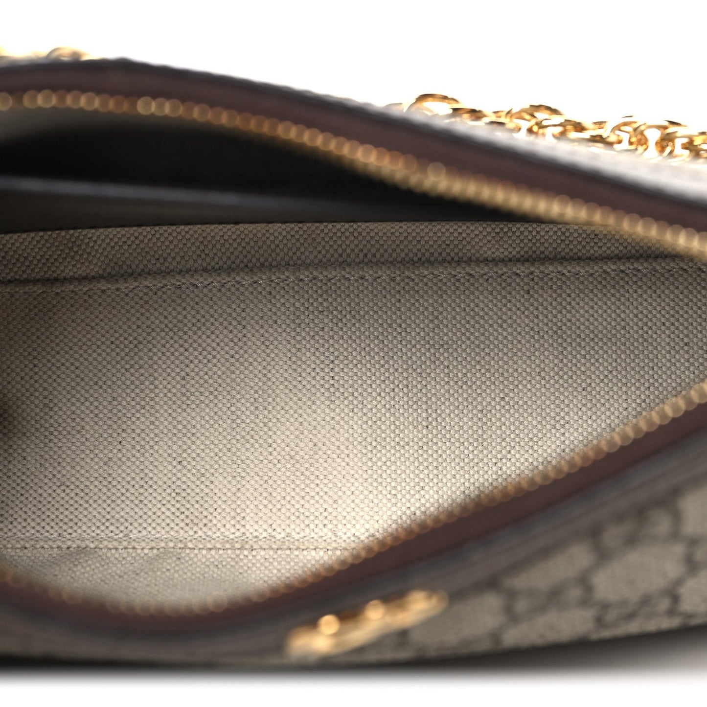 GG Supreme Monogram Textured Dollar Calfskin Web Small Ophidia GG Handbag Beige Ebony New Acero