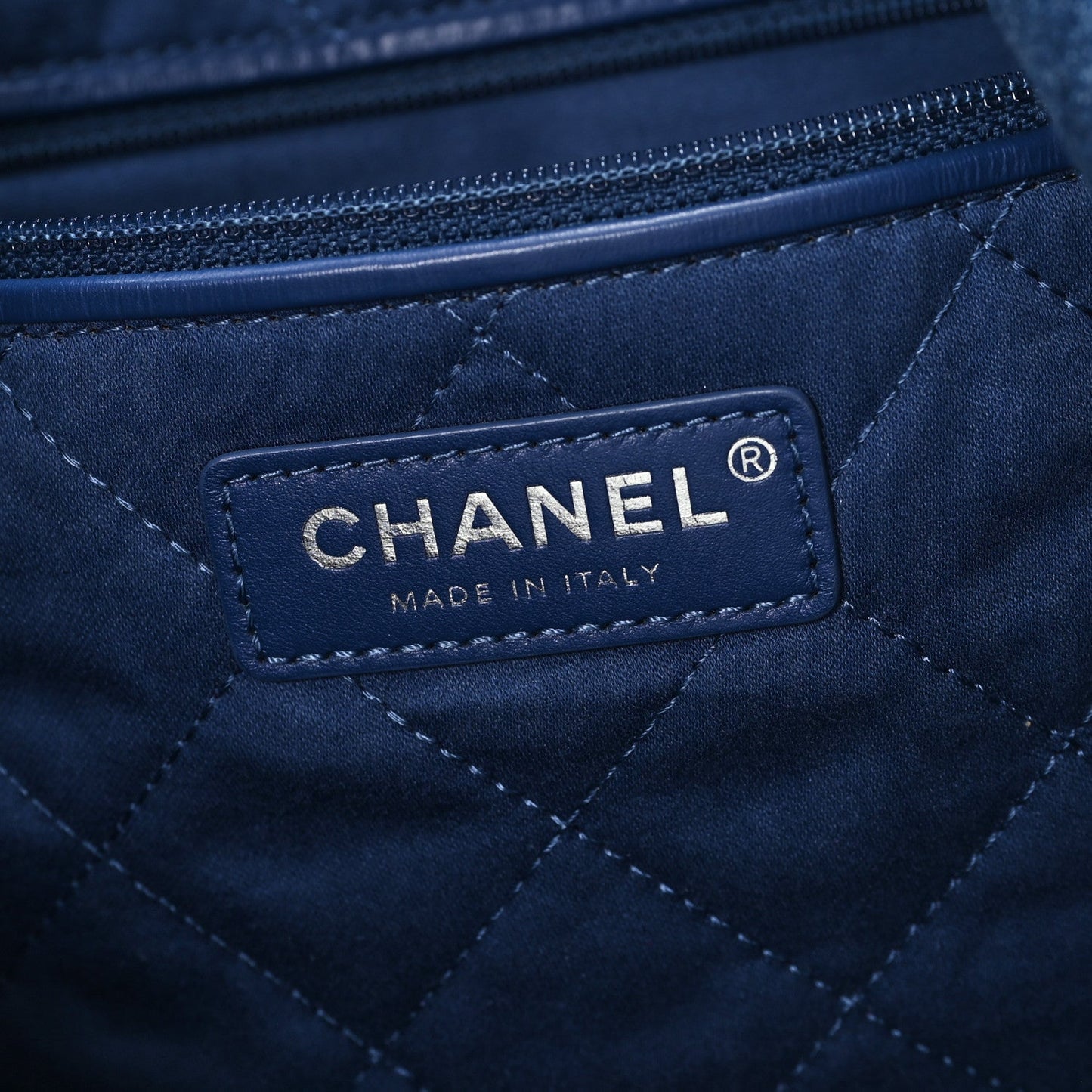 Denim Patchwork Logo Chanel 22 Blue