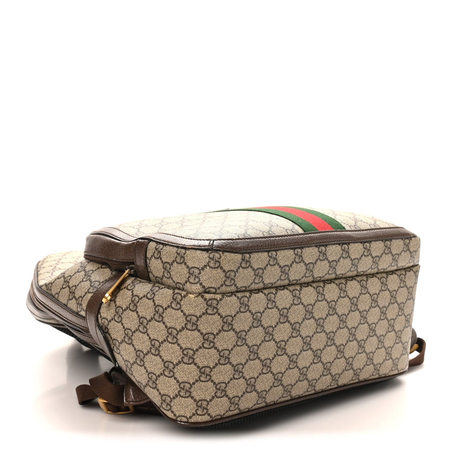 GG Supreme Monogram Medium Ophidia Day Backpack Brown