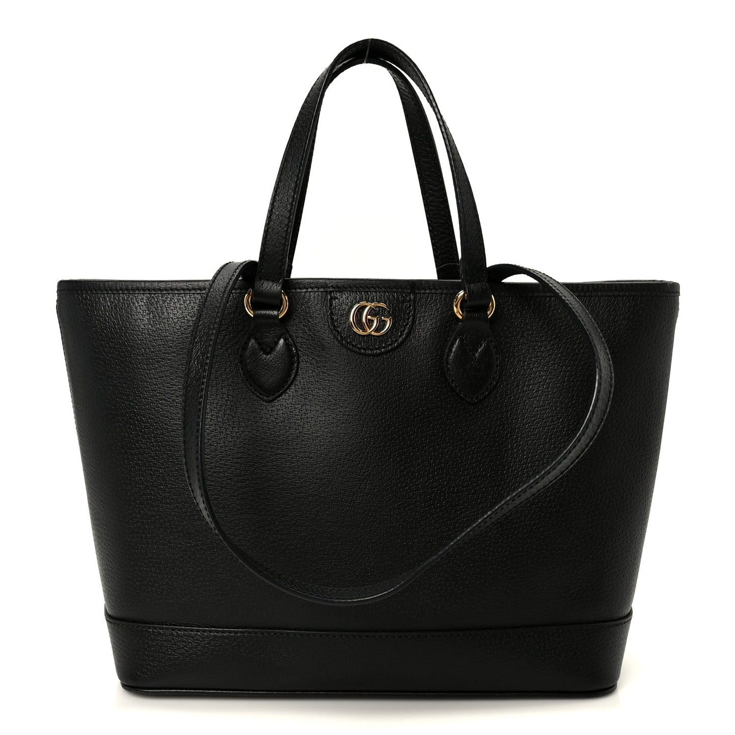 Textured Dollar Calfskin Small Ophidia Shoulder Tote Bag Black