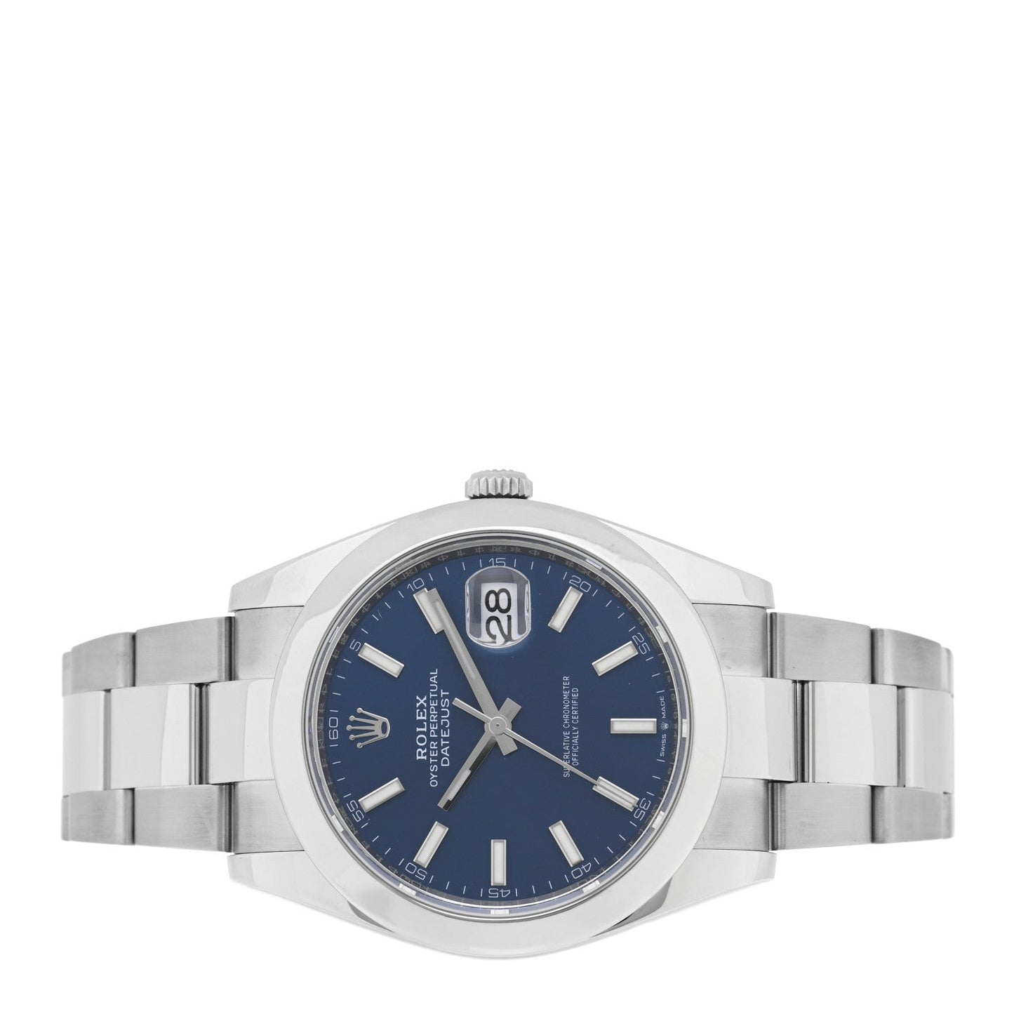 Stainless Steel 41mm Oyster Perpetual Datejust Watch Blue 126300
