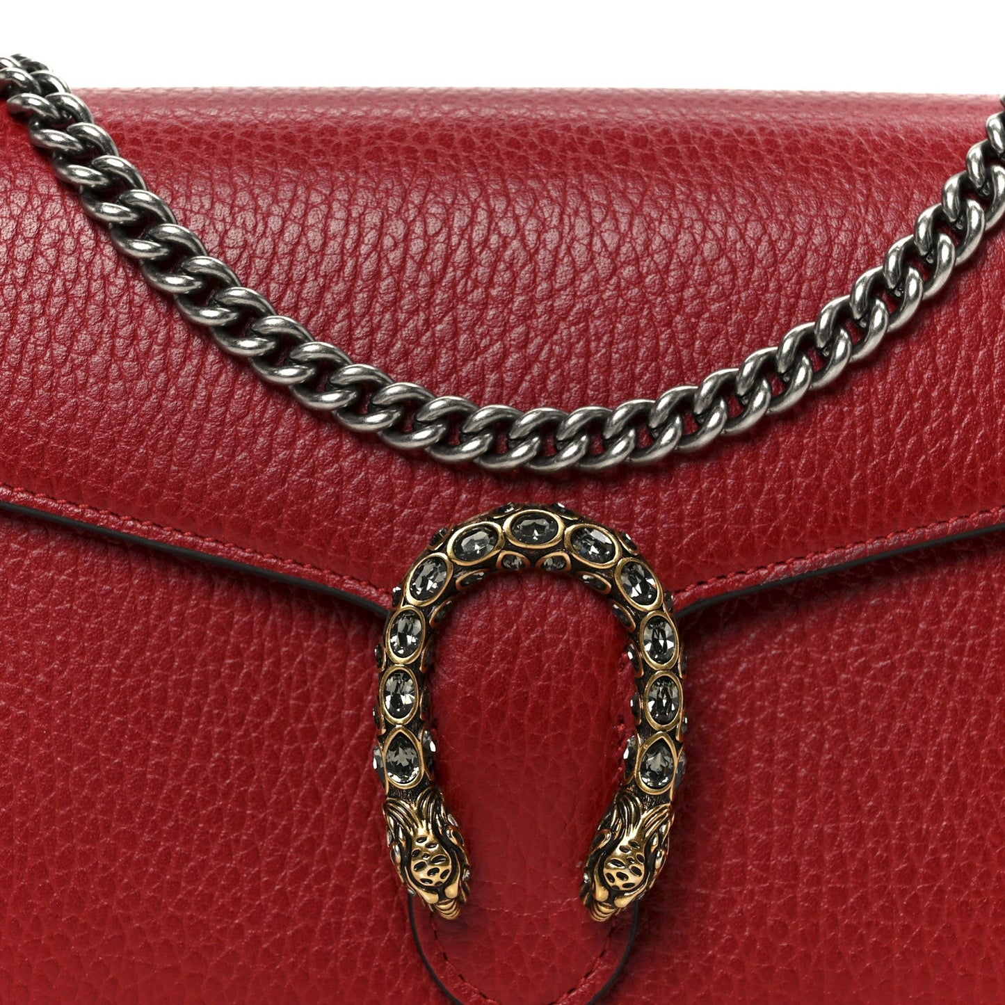 Calfskin Mini Dionysus Chain Wallet Hibiscus Red