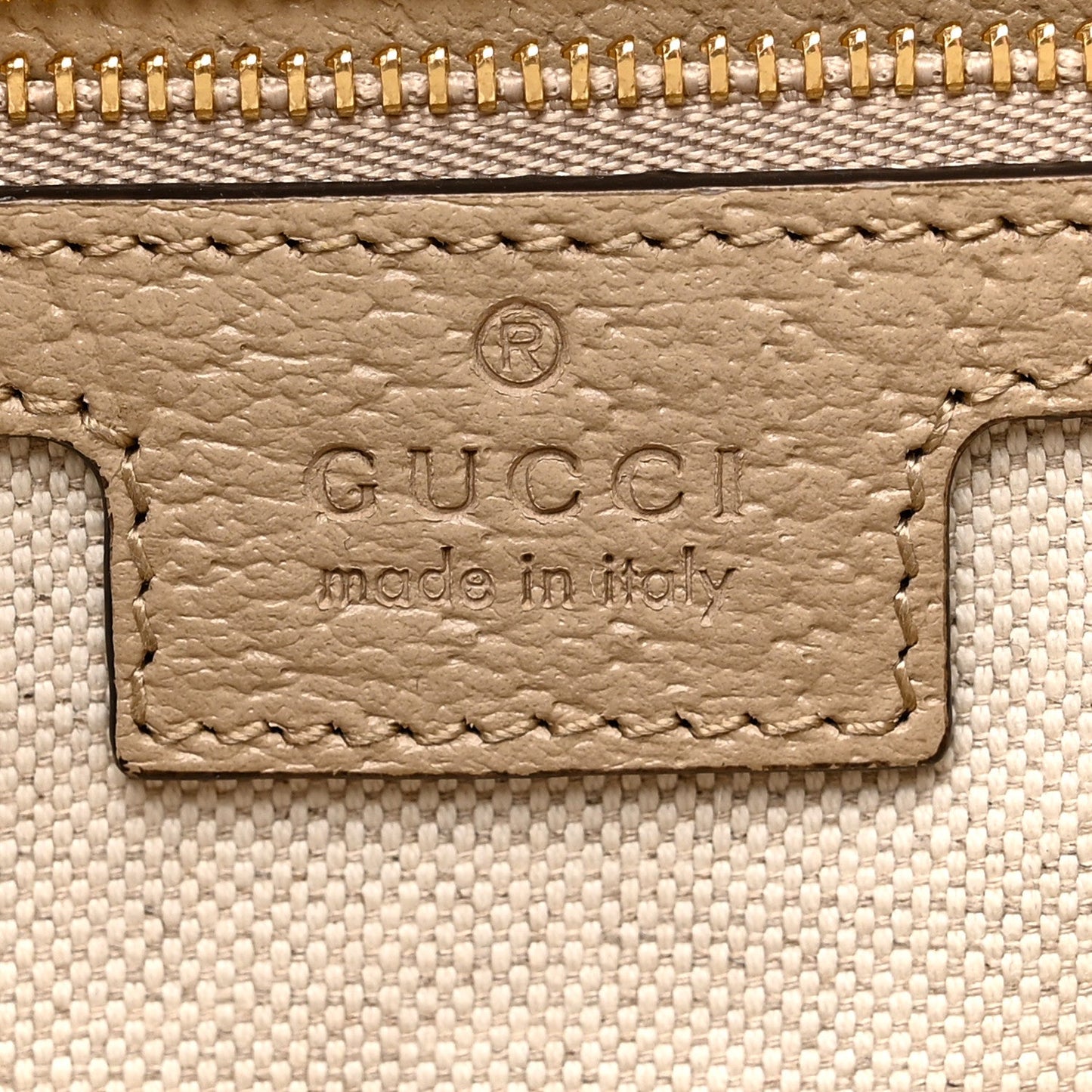 GG Supreme Monogram Textured Dollar Calfskin Web Medium Ophidia Shopping Tote Beige Mystic White Oatmeal