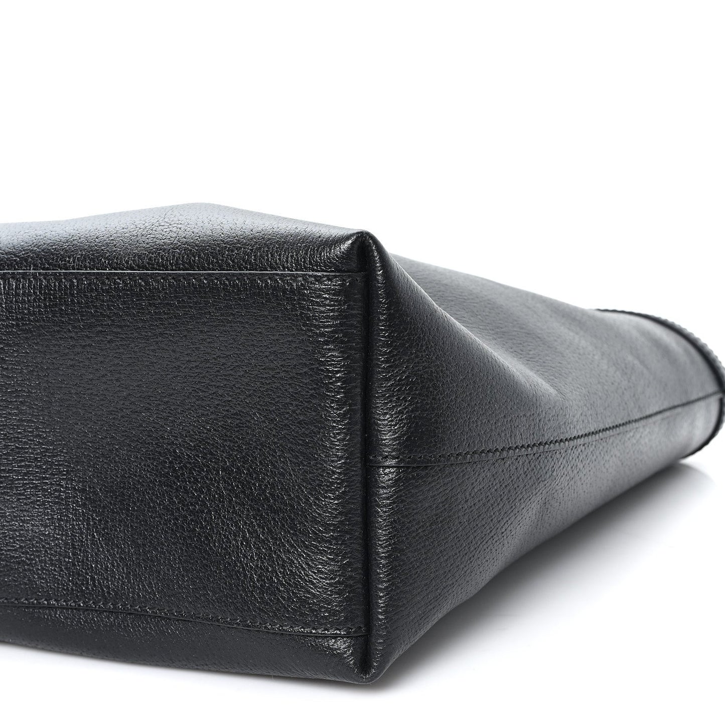 Textured Calfskin Web Medium Ophidia Shopping Tote Black